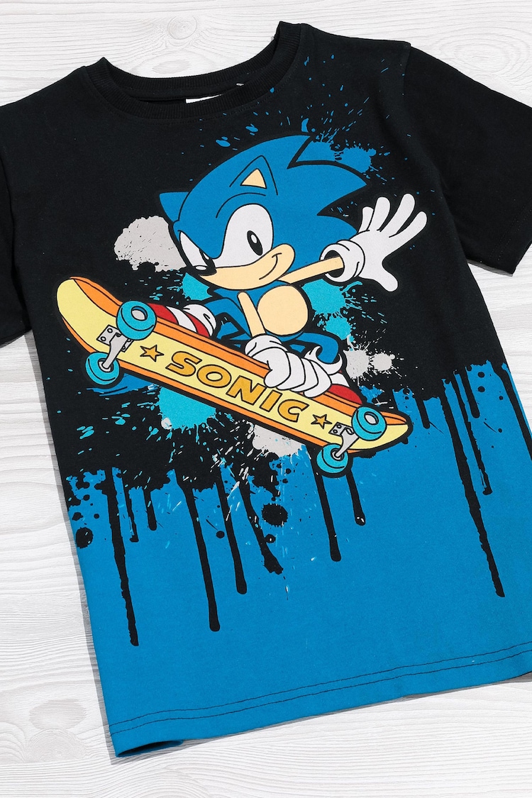 Vanilla Underground Black 100% Cotton Sonic The Hedgehog Gaming T-Shirt - Image 2 of 4