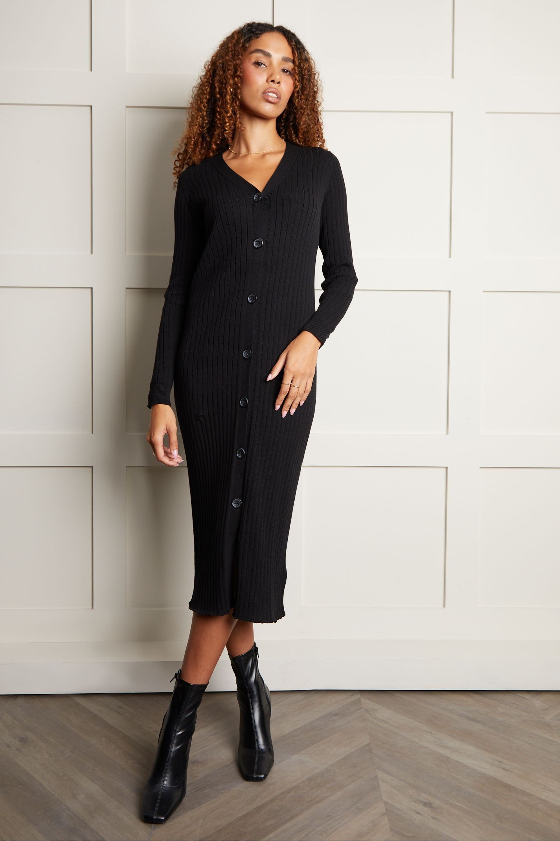 Midi black cardigan hot sale