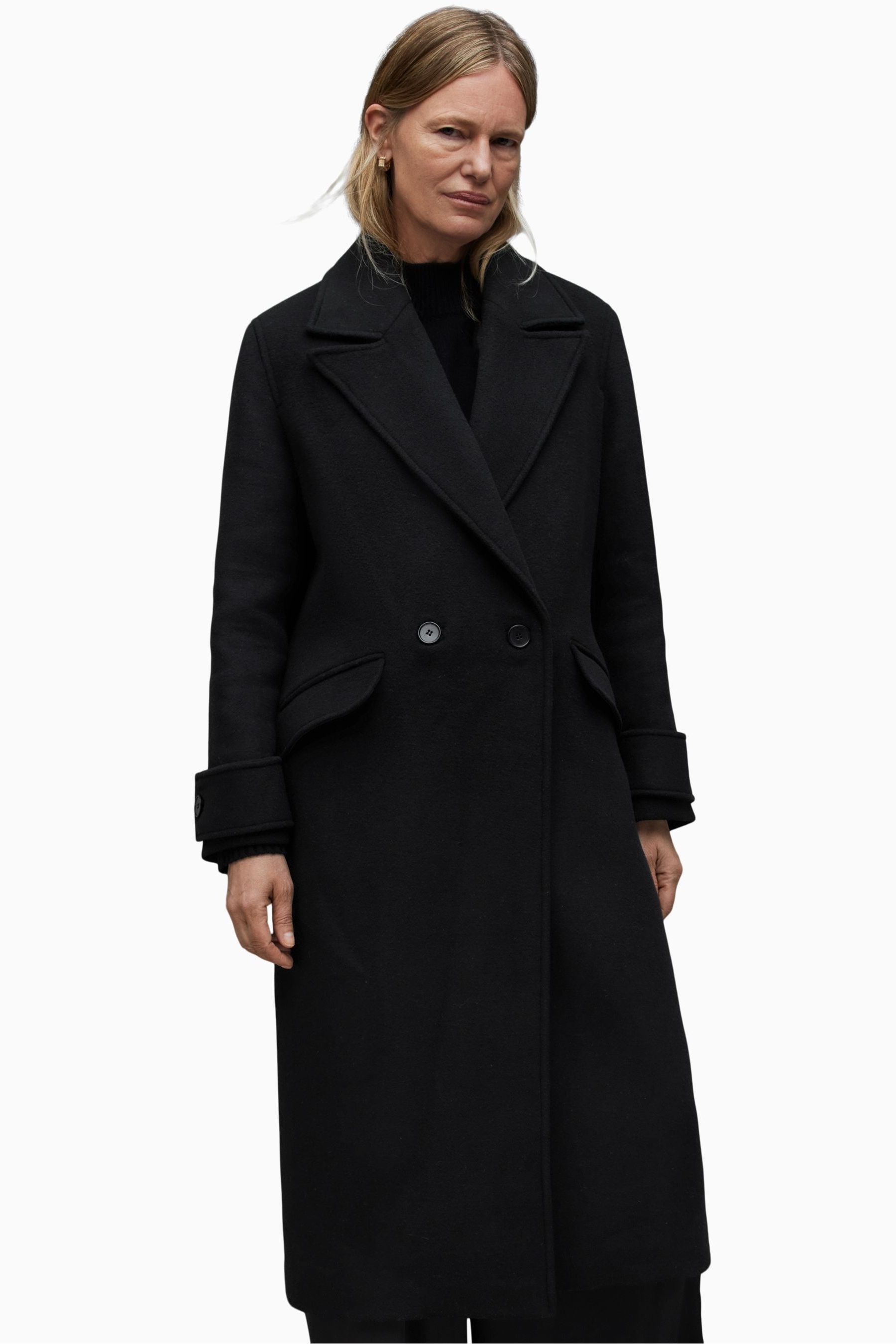 Buy AllSaints Black Mabel Coat from the Next UK online shop
