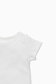 MORI Organic Cotton Short Sleeve Envelope Neckline White Bodysuit - Image 2 of 3