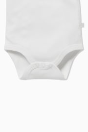 MORI Organic Cotton Short Sleeve Envelope Neckline White Bodysuit - Image 3 of 3