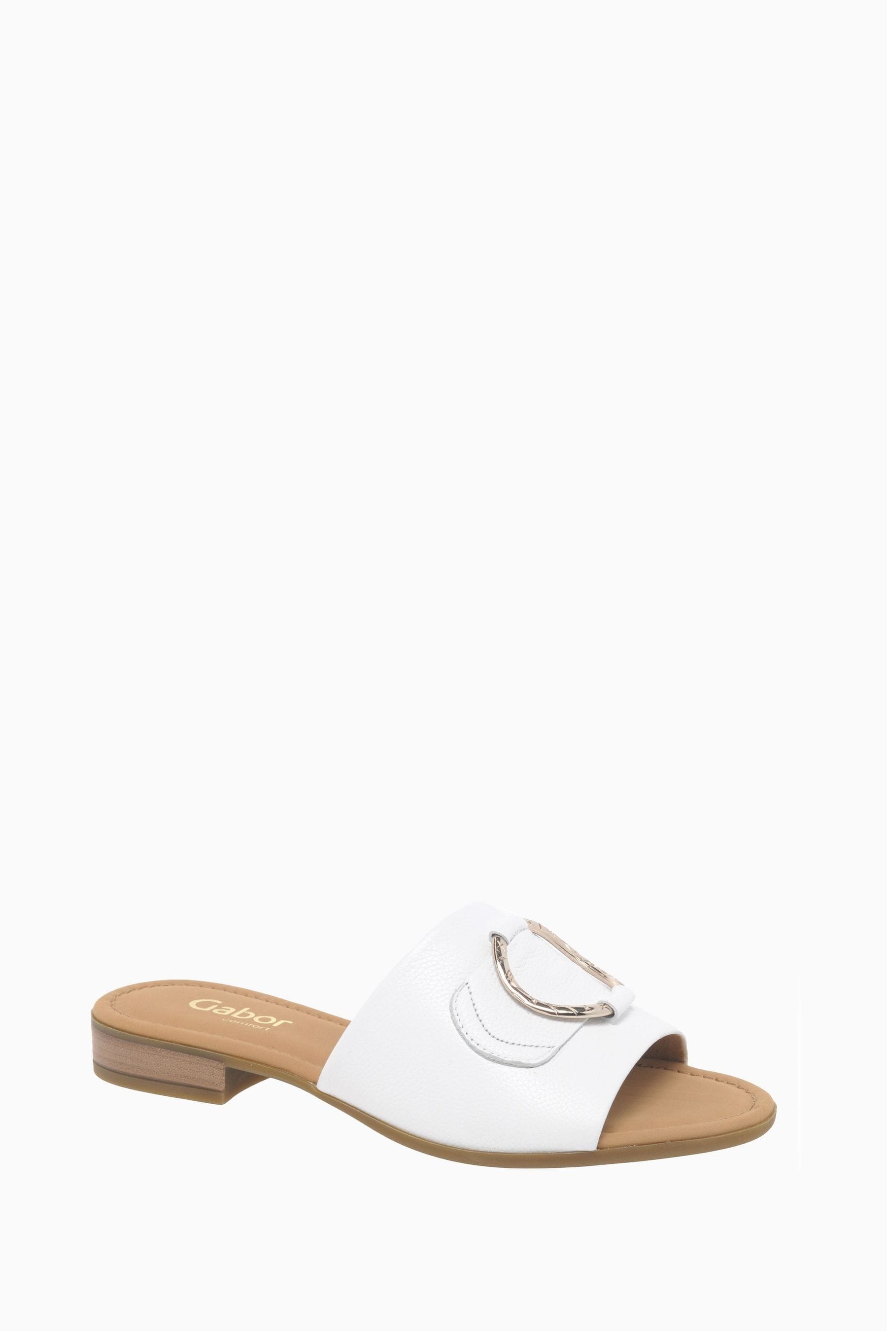 Ladies white leather mules store