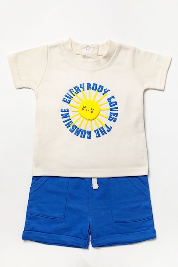 Lily & Jack Blue Cotton Blend T-Shirt and Shorts Set