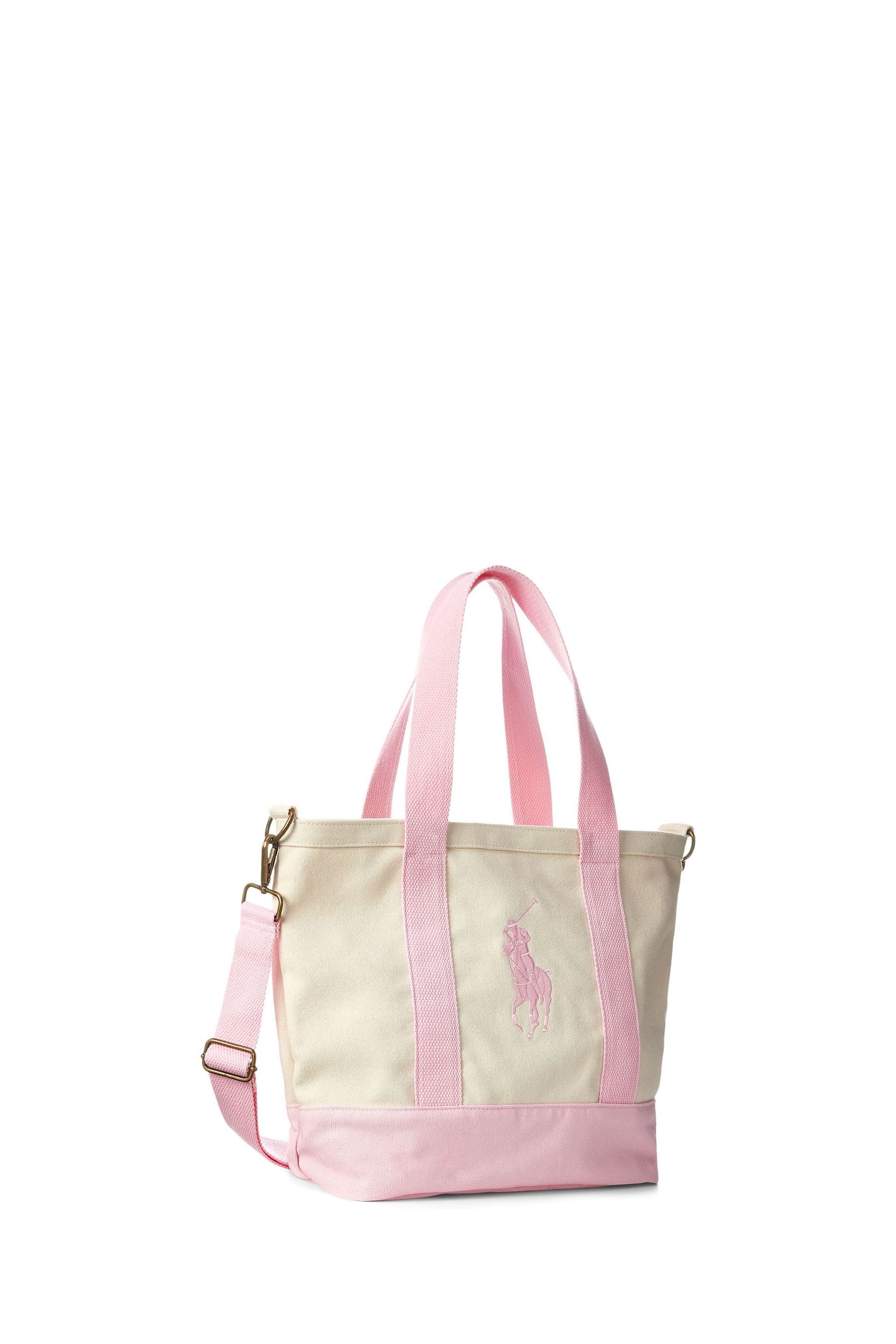 Buy Polo Ralph Lauren Pink Canvas Pony Logo Tote Bag from Next Luxembourg