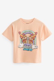 Apricot Orange Sequin Butterfly Graphic T-Shirt (3-16yrs) - Image 1 of 3