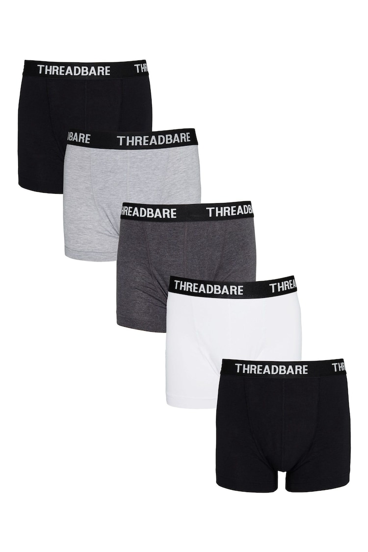 Threadbare Black/Grey Hipster Boxers 5 Packs - Image 1 of 6