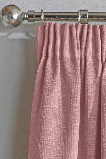 Enhanced Living Pink Matrix Ready Made Blackout Pencil Pleat Curtains