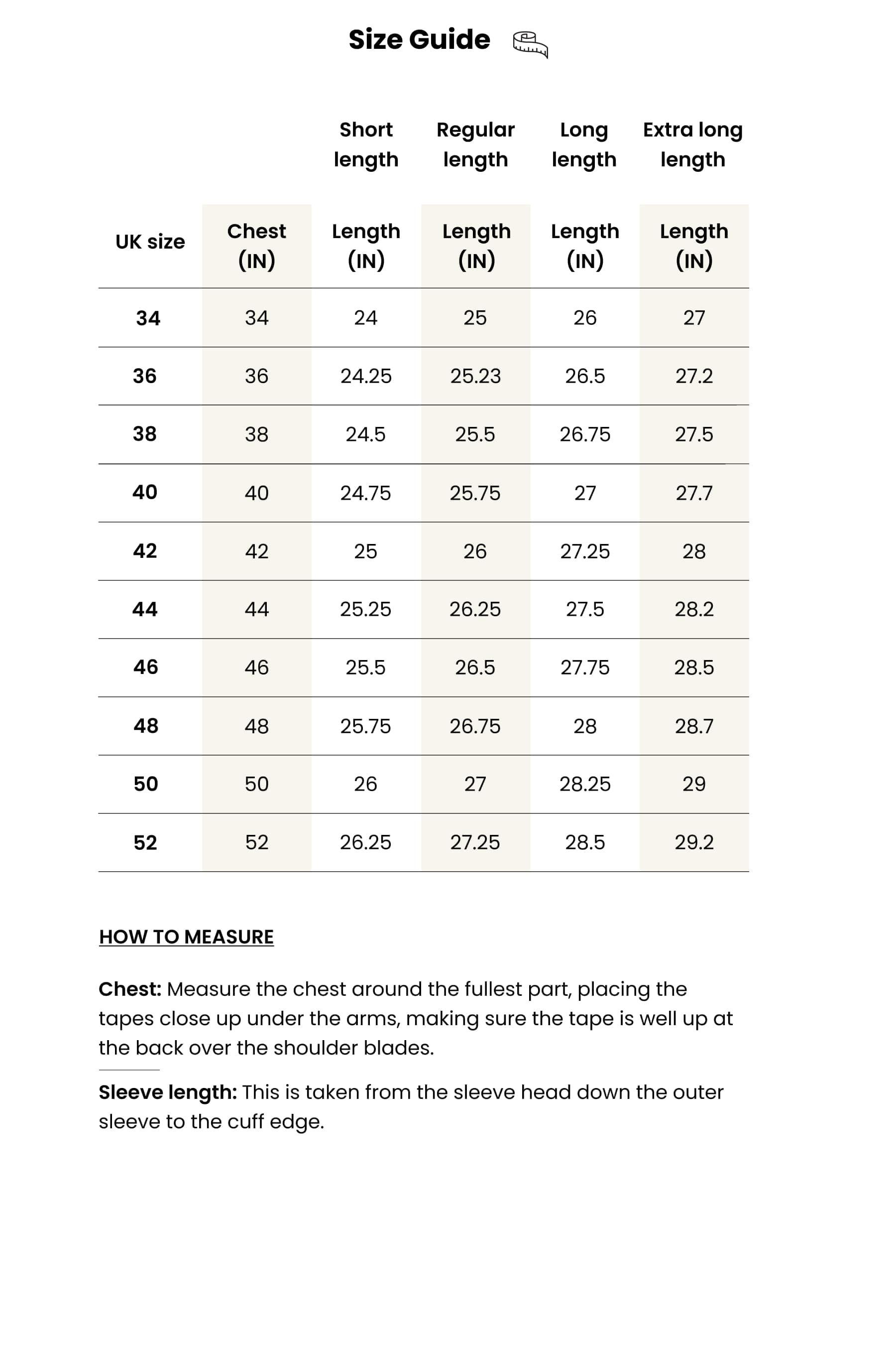 Next suit size top guide