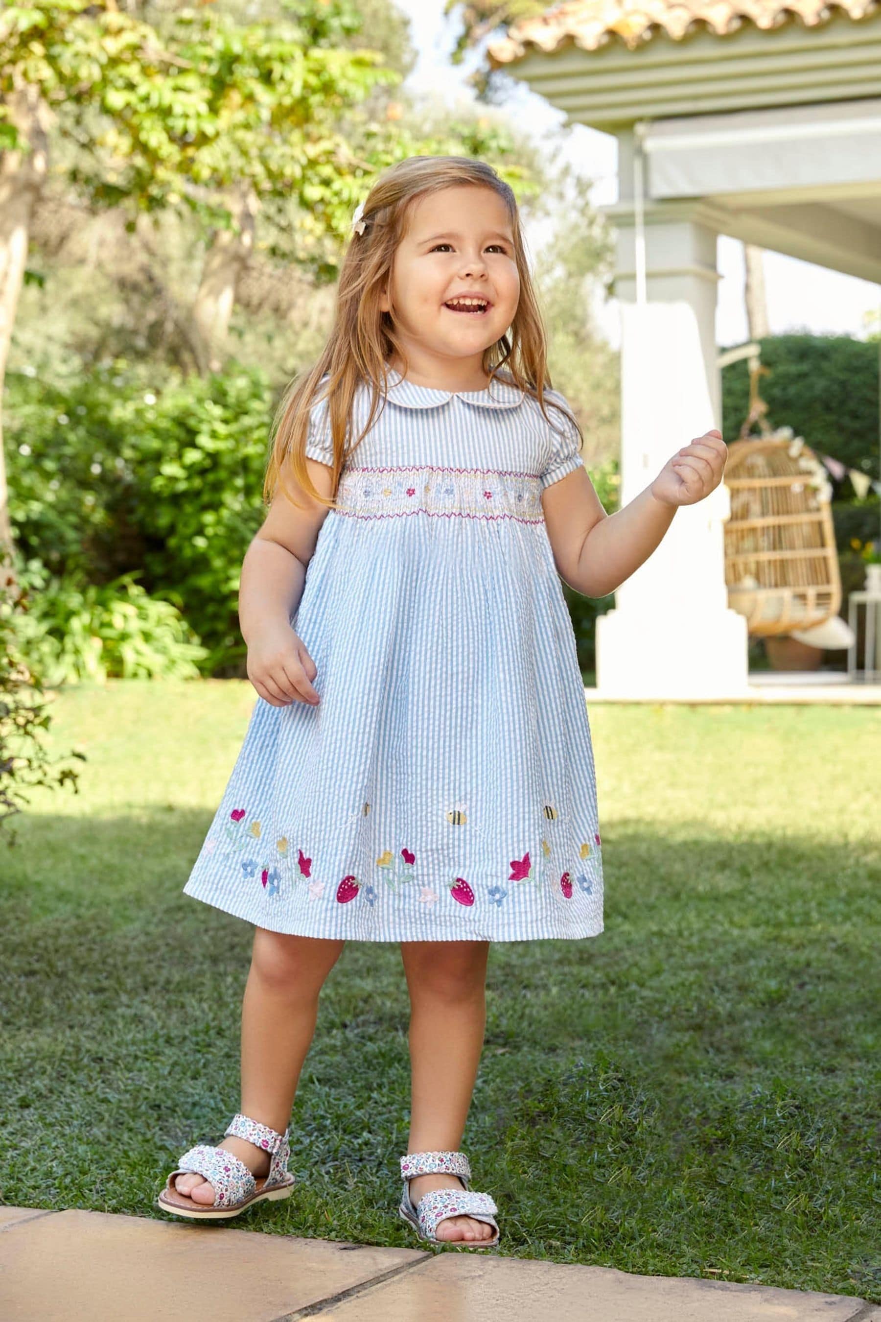 Strawberry smocked dress discount
