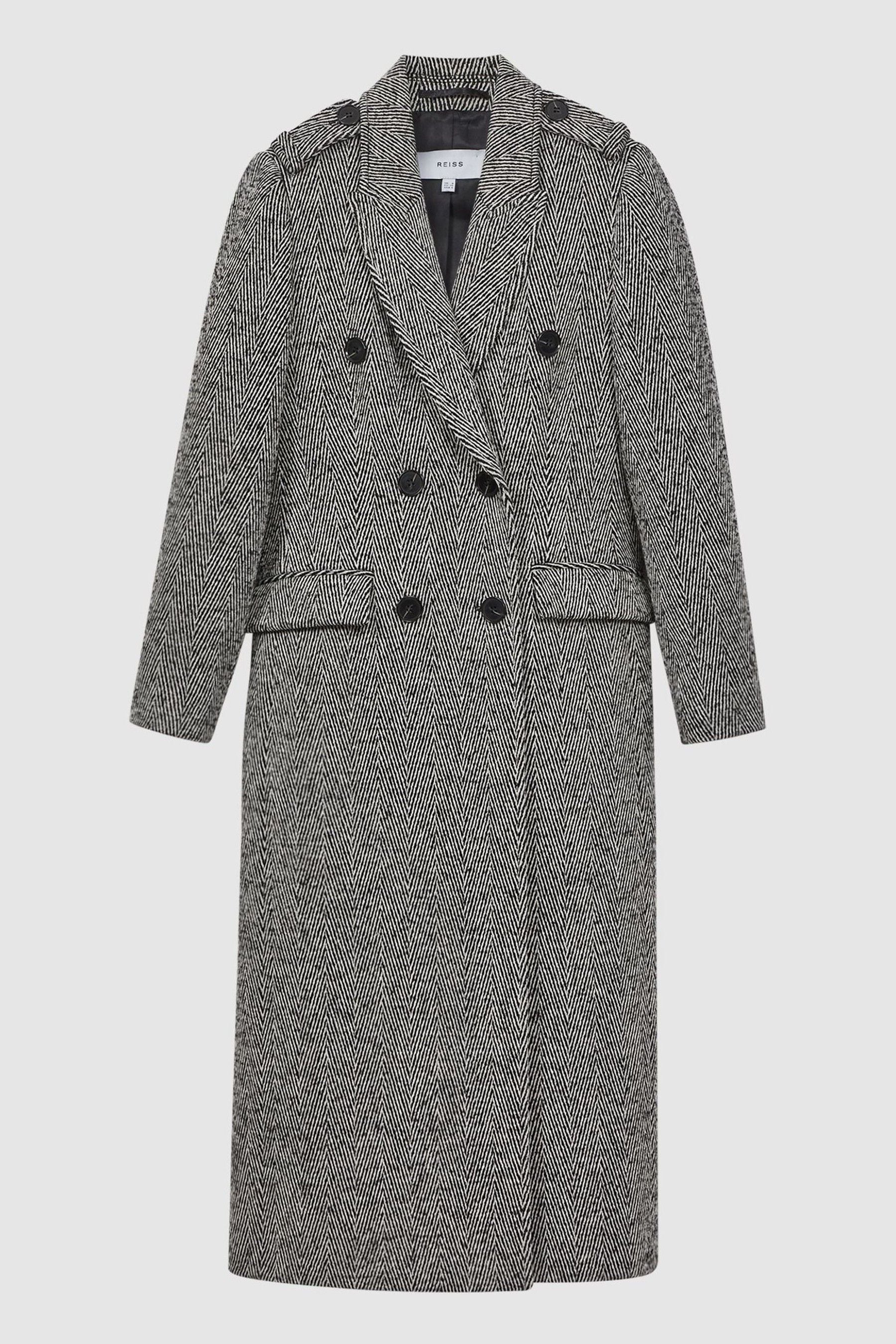 Buy Reiss Grey Jesse Wool Blend Herringbone Coat from Next Luxembourg