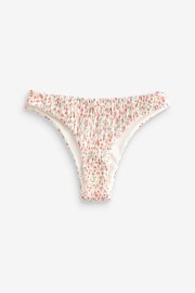 Pink/Ecru Ditsy Floral High Leg Shirred Bikini Bottoms - Image 5 of 5