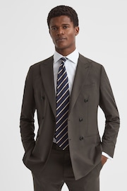 Reiss Chocolate Roll Slim Fit Wool Blend Double Breasted Blazer - Image 1 of 8