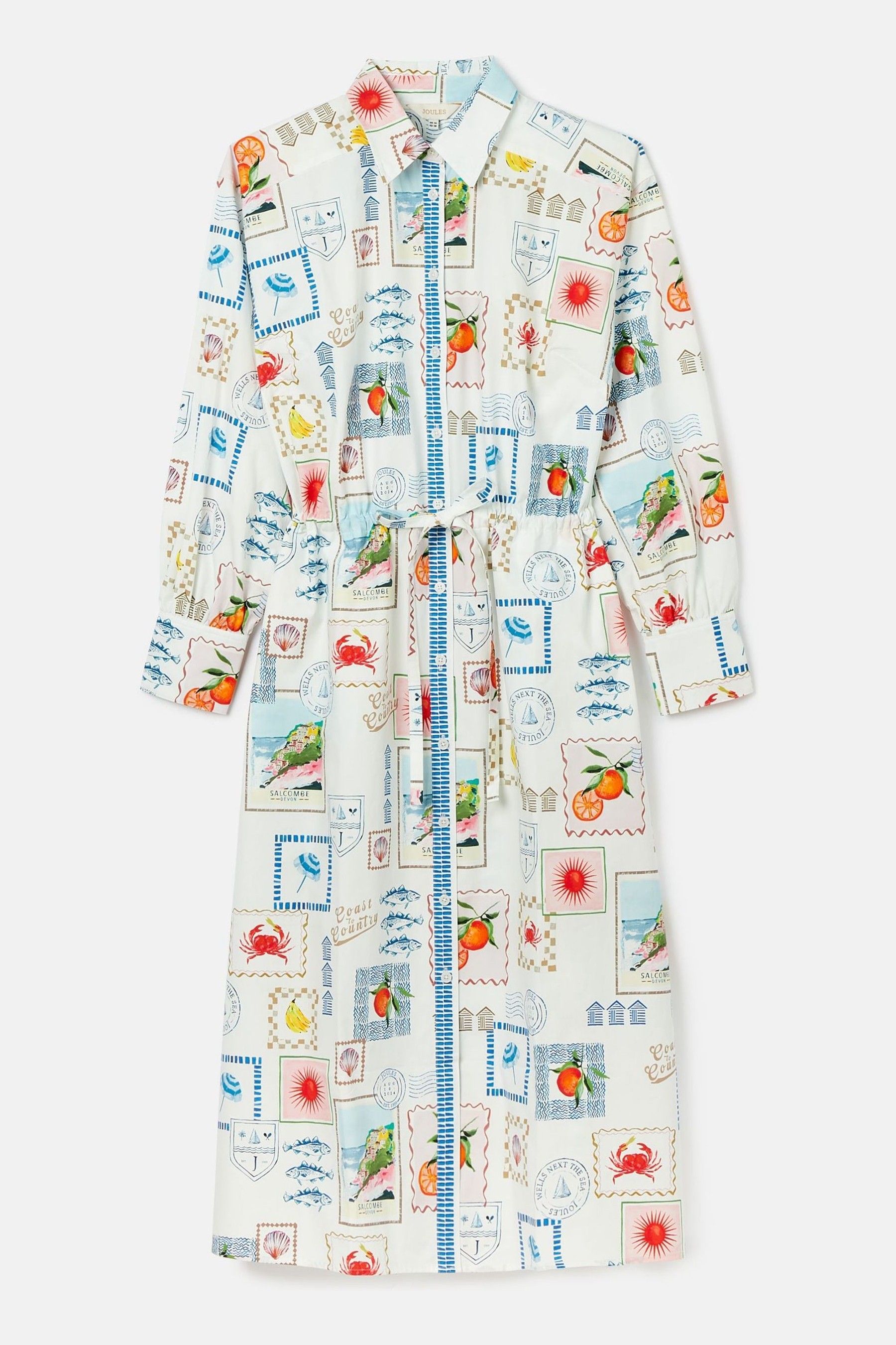 White tie waist shirt dress on sale