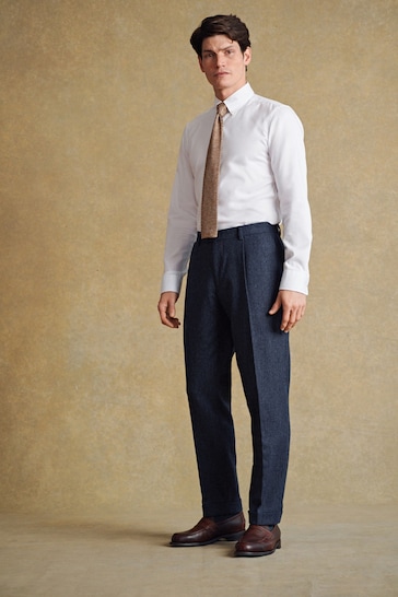 Barbour® Blue Donegal Suit Trousers