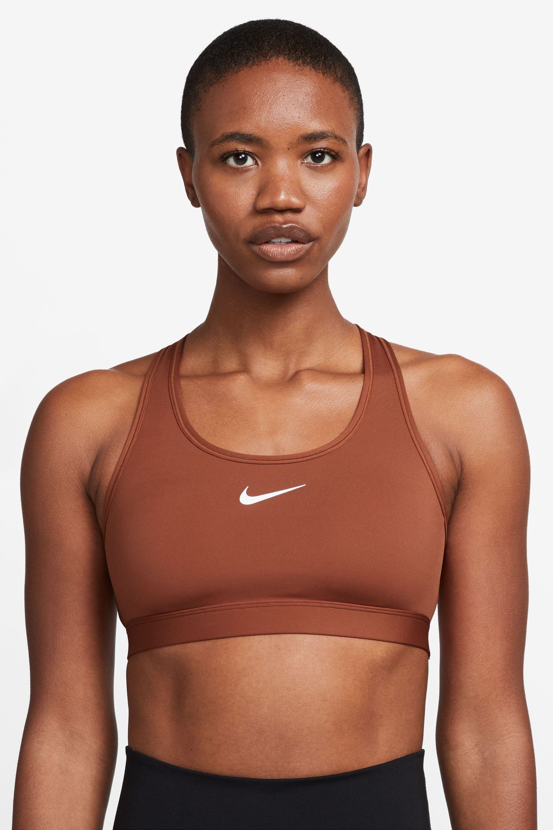 Buy Nike Brown Dri FIT Medium Swoosh Support Padded Bra from Next Luxembourg