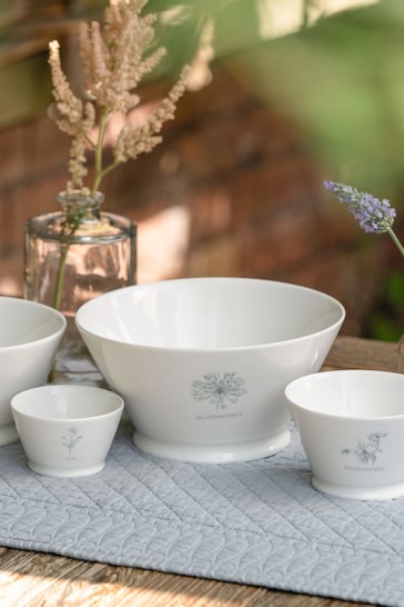 Mary Berry White Garden Agapanthus Large Serving Bowl