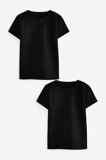 Black 2 Pack Short Sleeve T-Shirts (3mths-7yrs)
