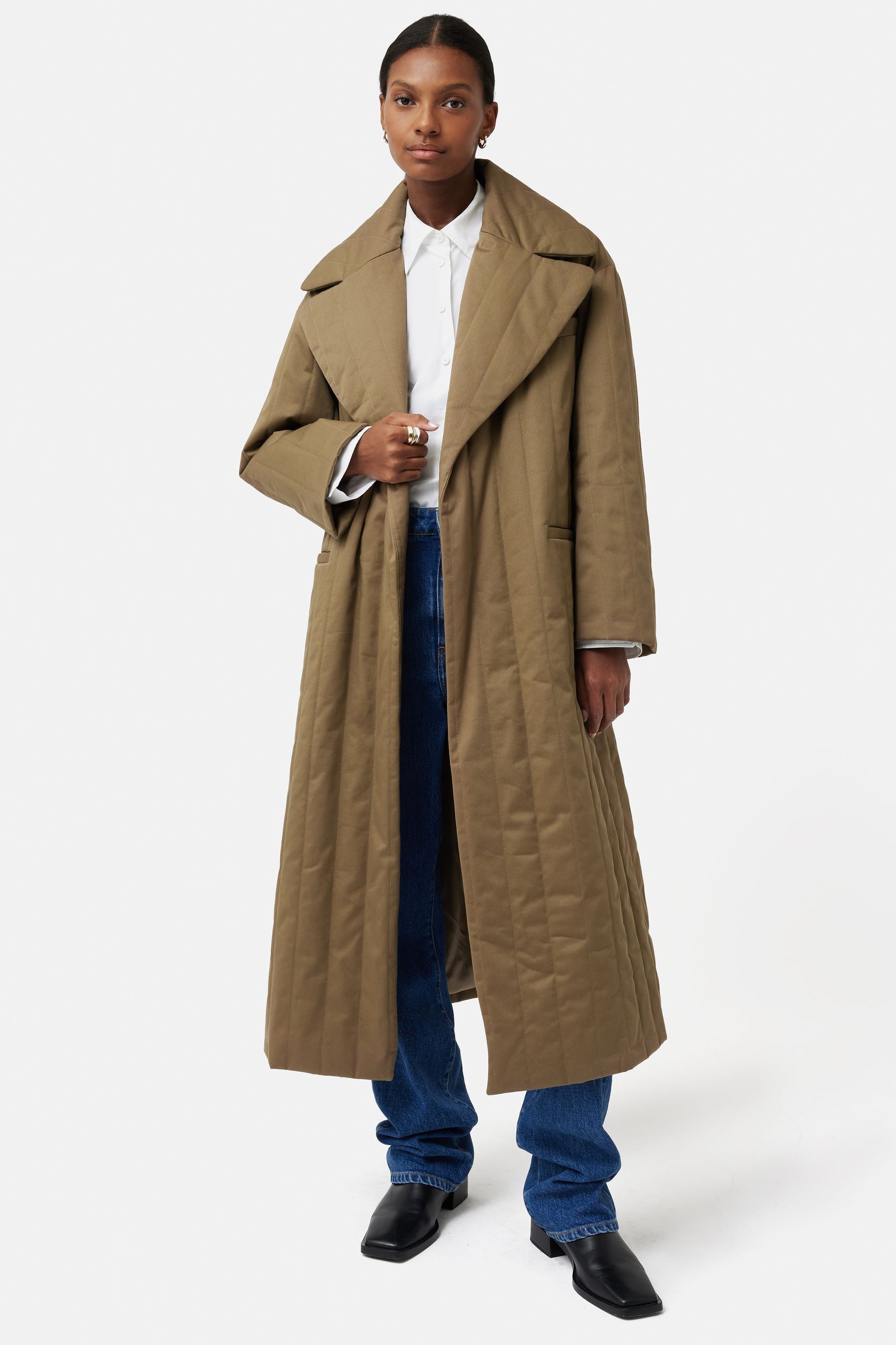 Jigsaw green coat cheap