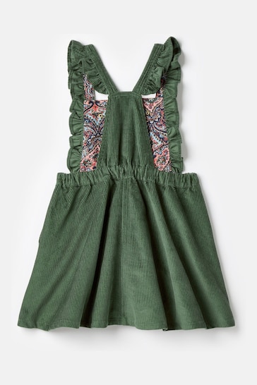 Joules Adaline Green Corduroy Pinafore Dress