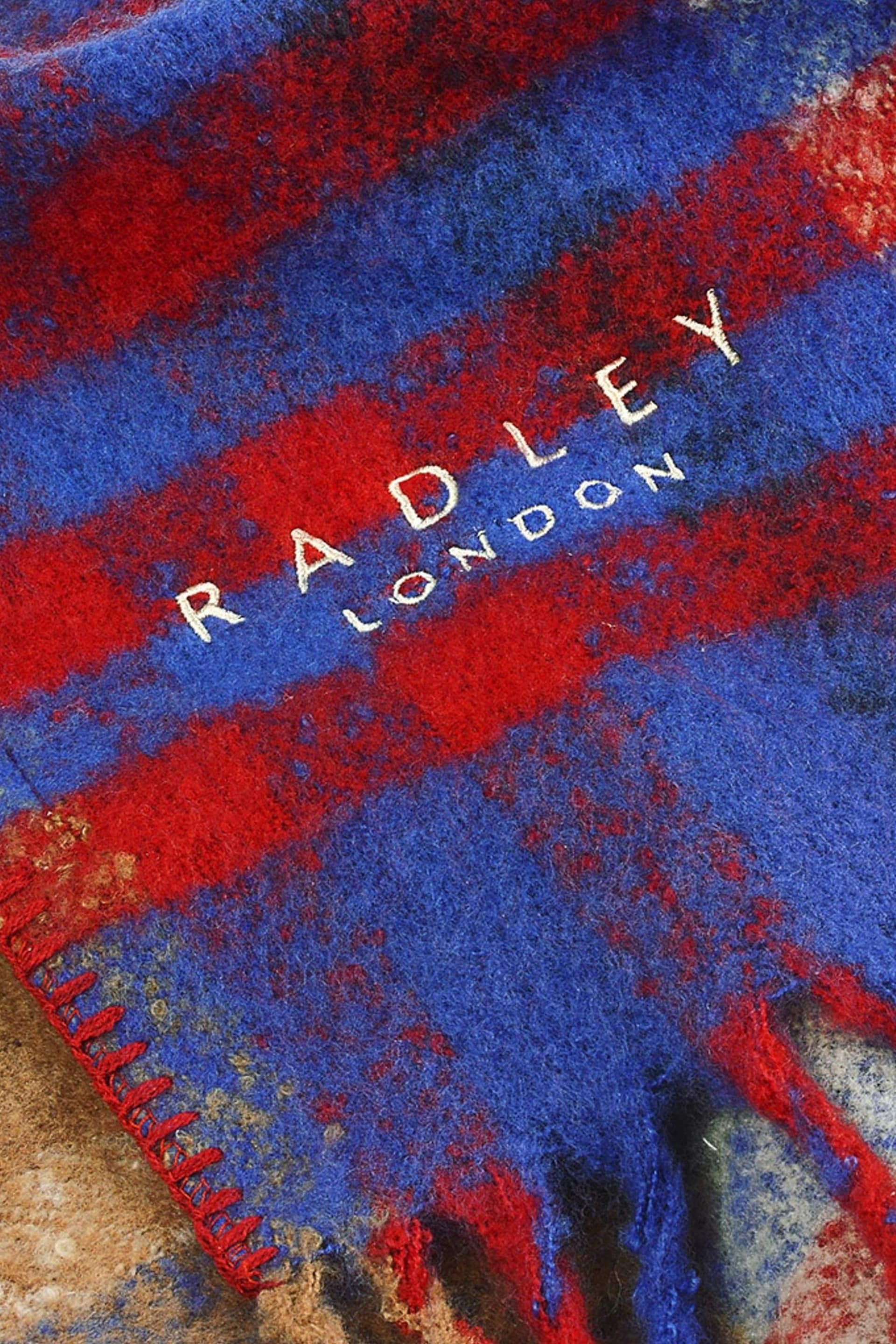 Radley Fluffy Check Brown Scarf - Image 2 of 2