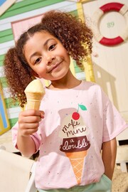 Joules Fun Days Pink Short Sleeve Graphic T-shirt - Image 1 of 7