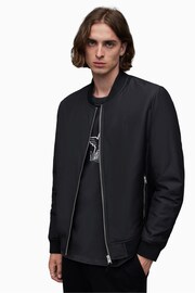 AllSaints Black Withrow Bomber Jacket - Image 4 of 7