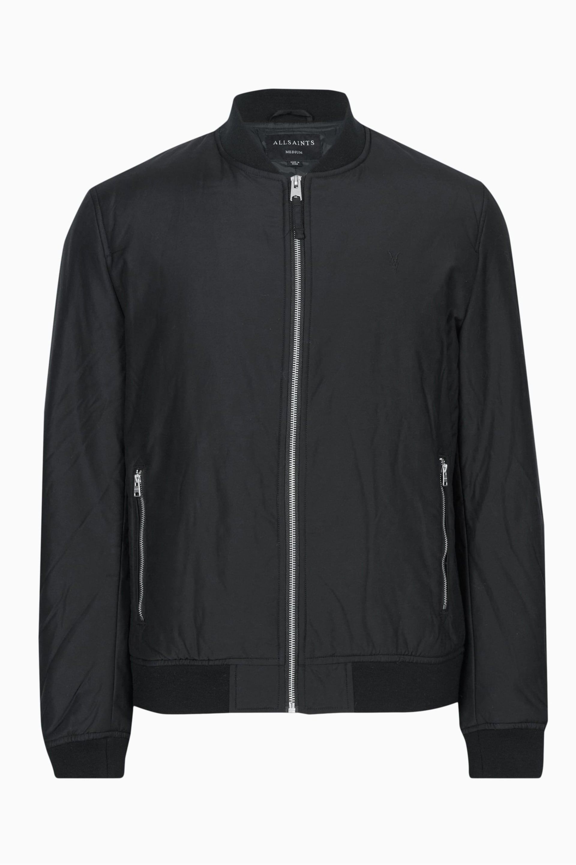 AllSaints Black Withrow Bomber Jacket - Image 7 of 7