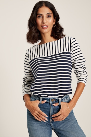 Joules Harbour Navy Hotchpotch Long Sleeve Breton Top