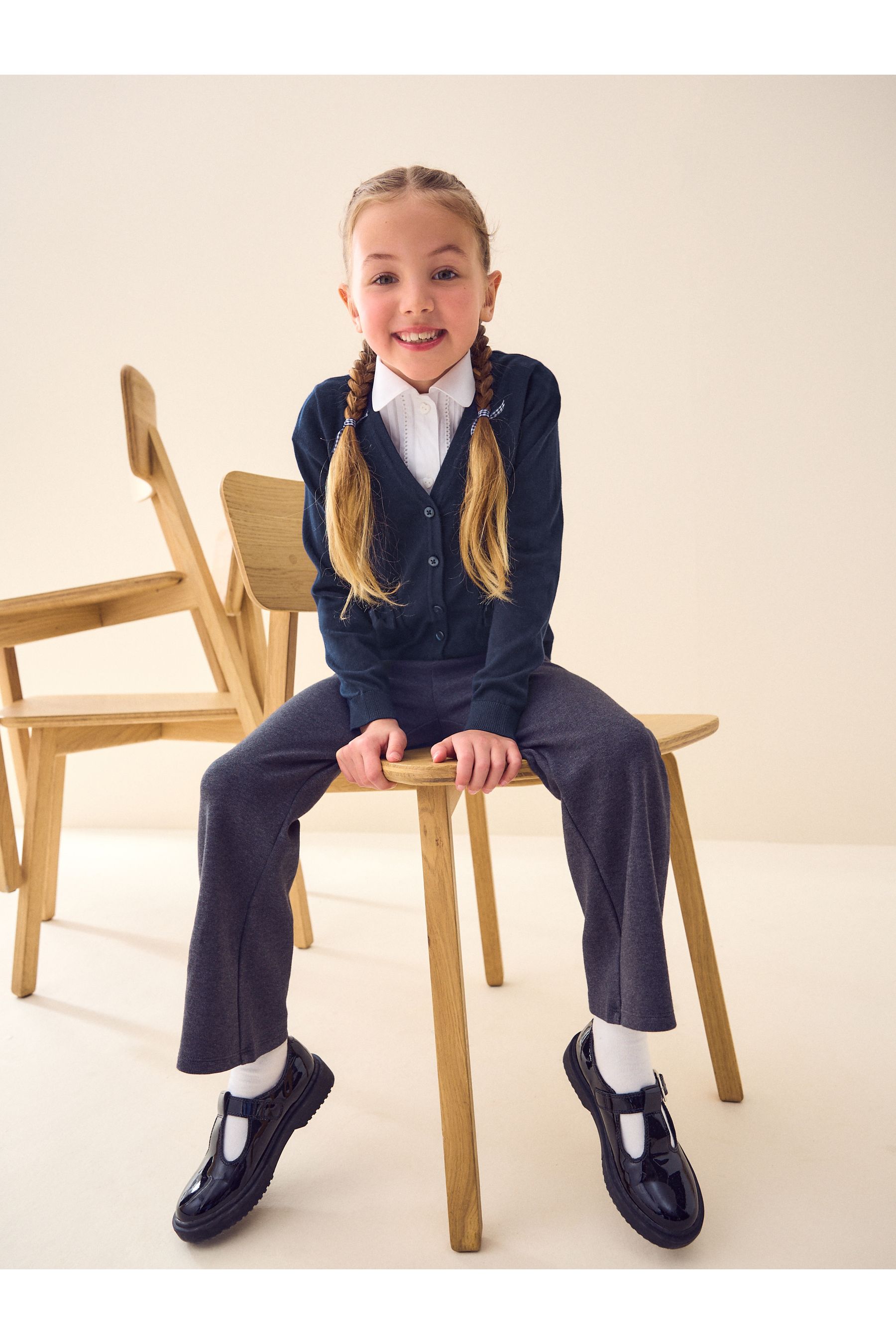 Buy Navy Blue Cotton Rich Bow Pocket School Cardigan 3 16yrs