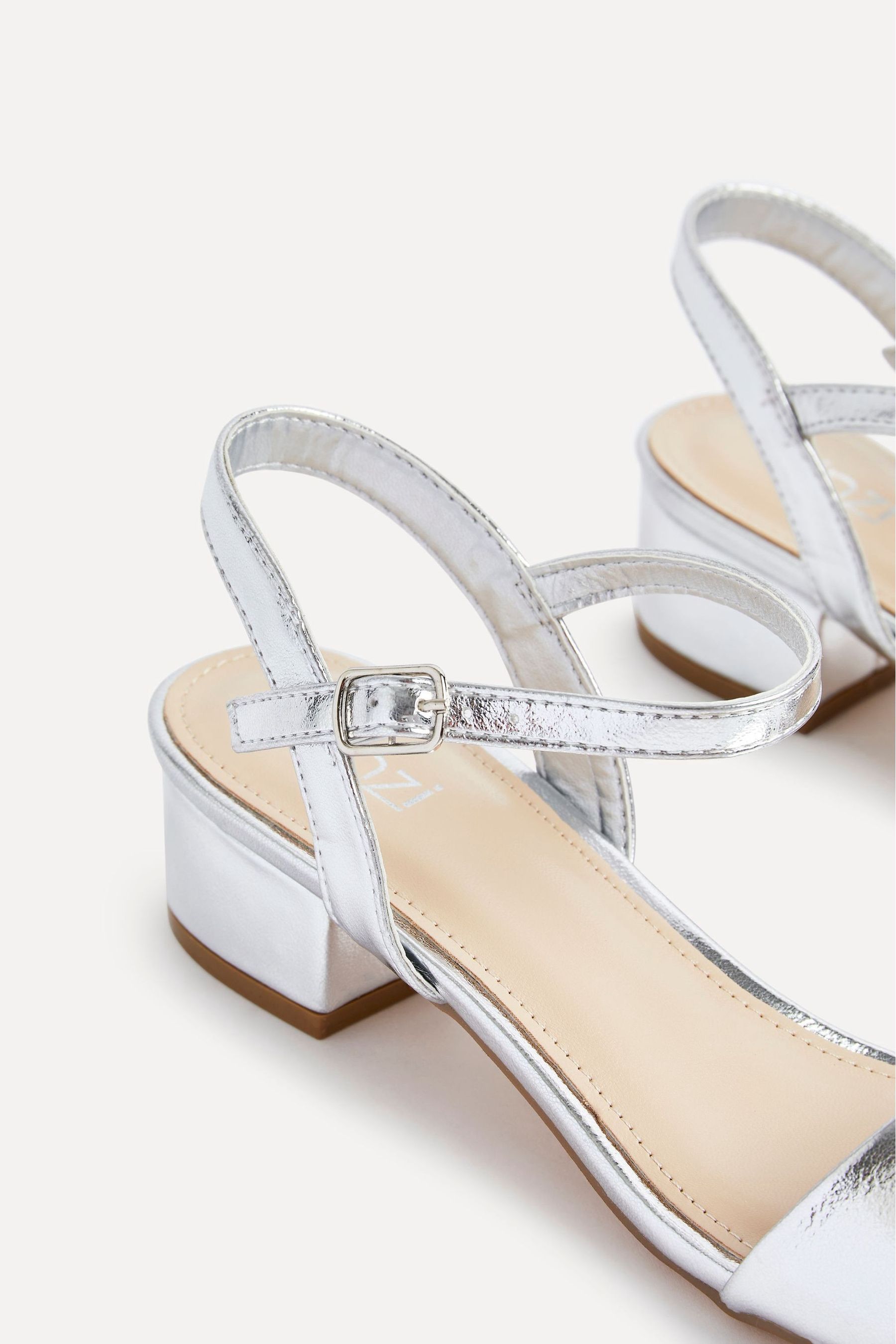 Buy Linzi Silver Kezzi Barely There Low Block Heeled Sandals from the Next UK online shop
