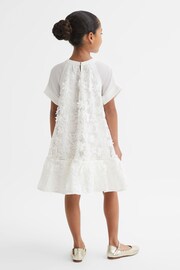 Reiss Ivory Theo Junior Embellished Flared Dress - Image 6 of 7