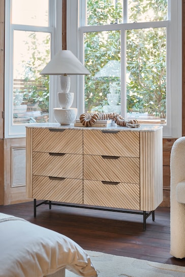 Natural Valencia Mango 6 Drawer Chest of Drawers