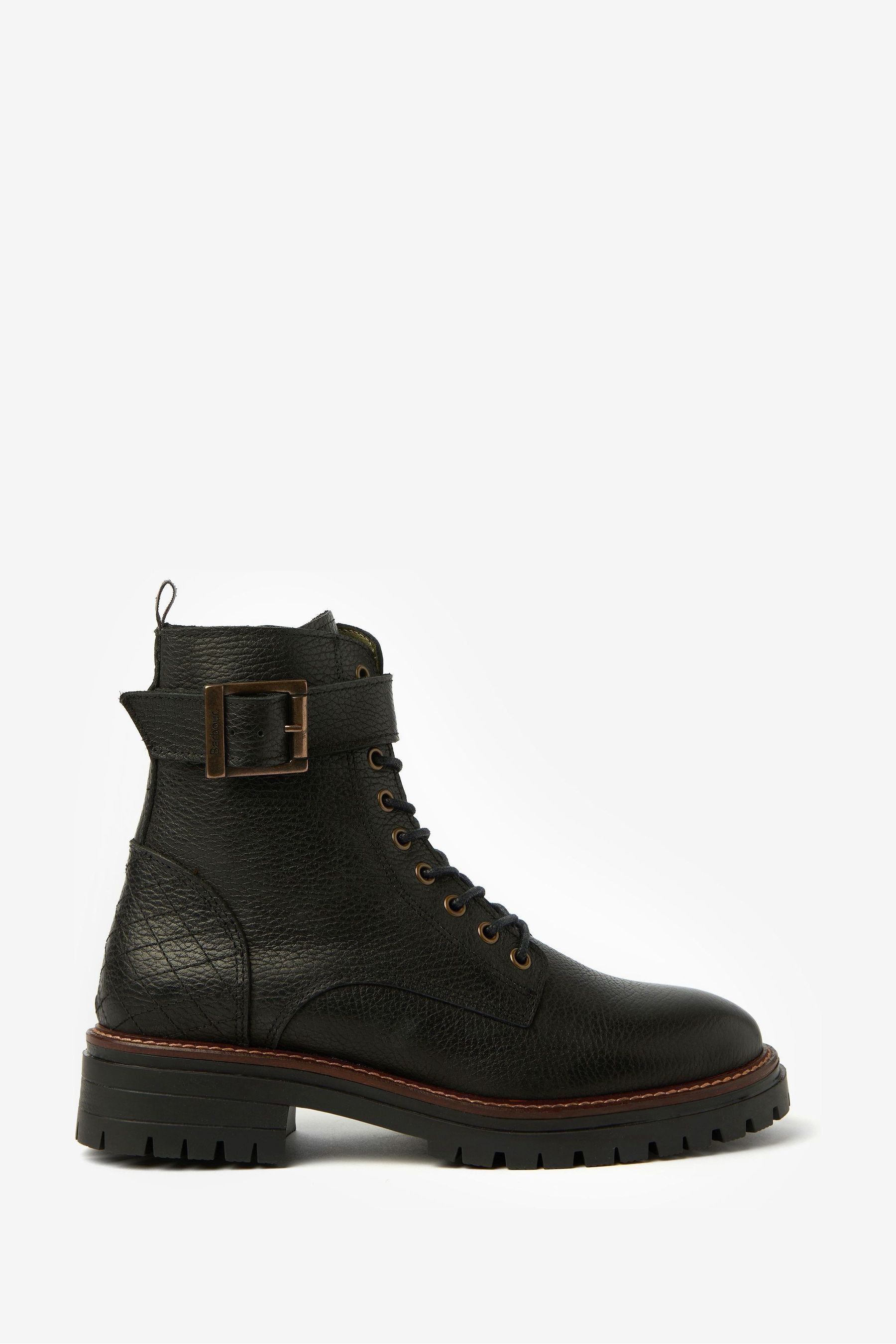 Buy Barbour Black Heidi Leather Lace Up Biker Boots from the Next UK online shop