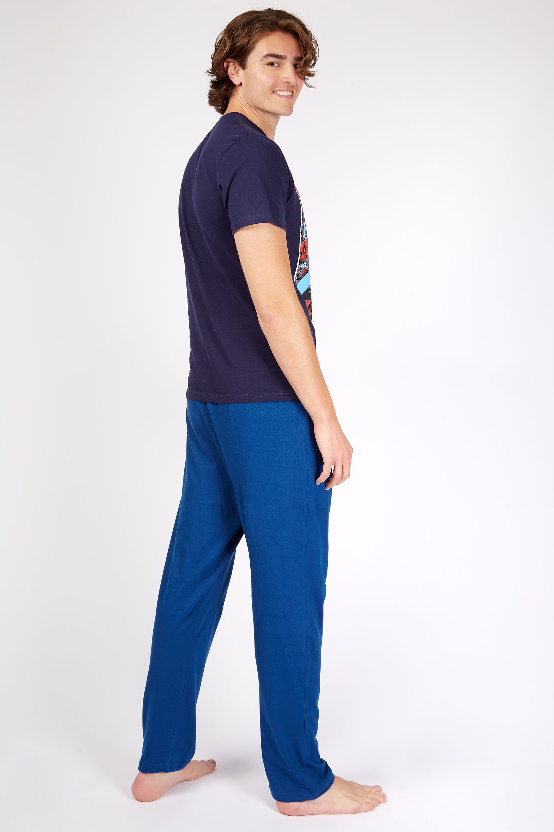 Buy Character Blue Mens Marvel Spiderman Disney 100 Cotton Pyjamas from the Next UK online shop