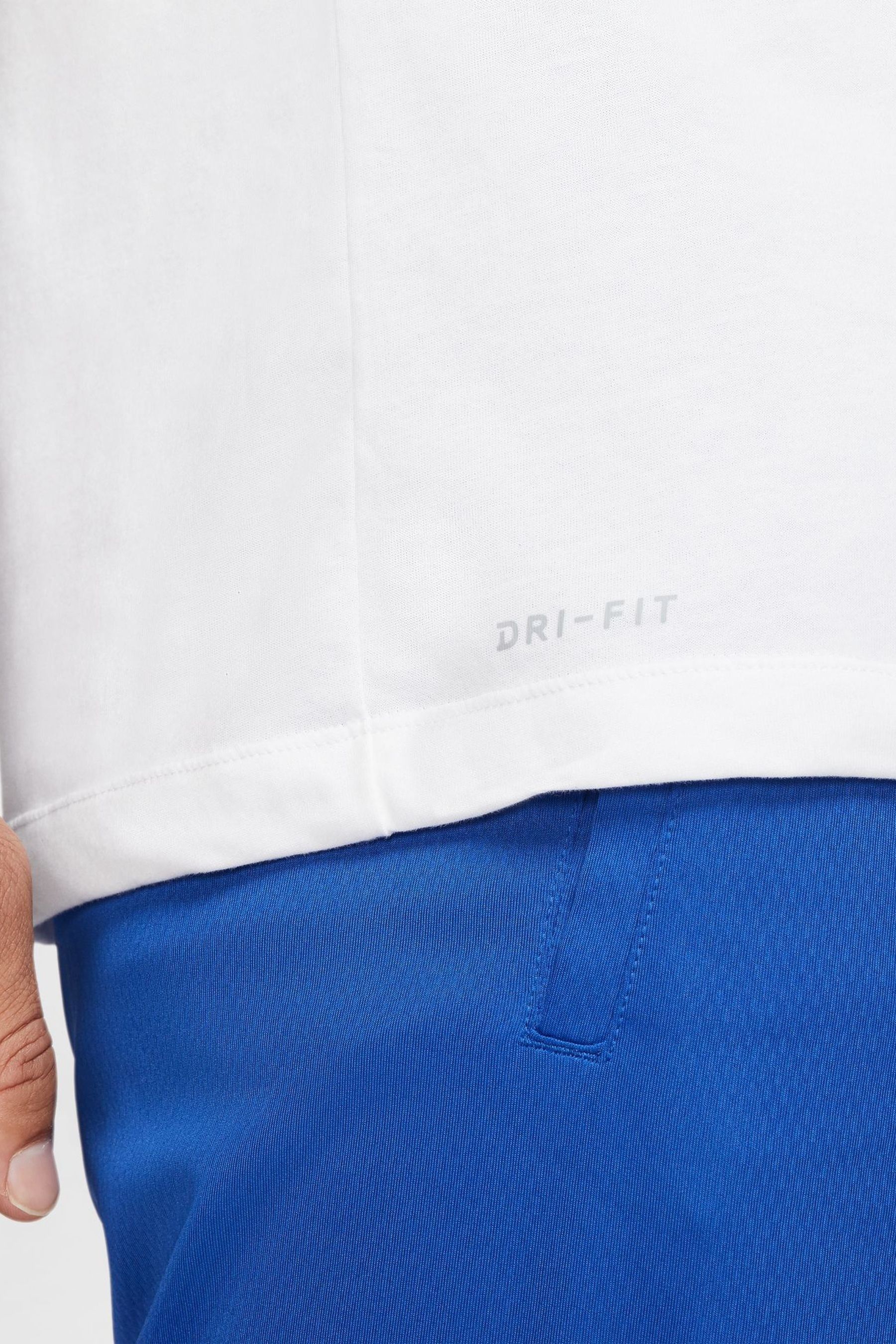 Mens white dri fit shirt top