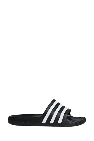 adidas Black/White Adilette Aqua Slides