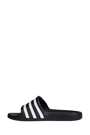 adidas Black/White Adilette Aqua Slides