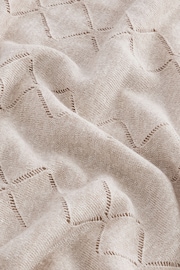 Neutral Pointelle Regular Linen Knitted Polo Shirt - Image 7 of 7