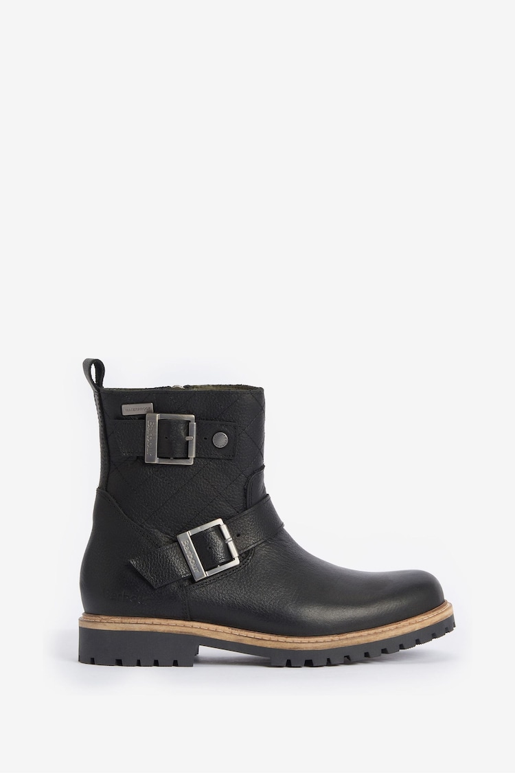 Barbour® Black Bramble Double Buckle Leather Ankle Boots - Image 1 of 5