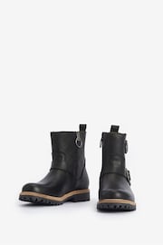 Barbour® Black Bramble Double Buckle Leather Ankle Boots - Image 3 of 5