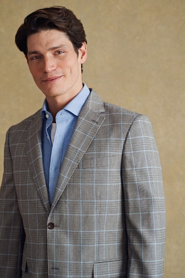 Barbour® Beige Check Suit: Jacket