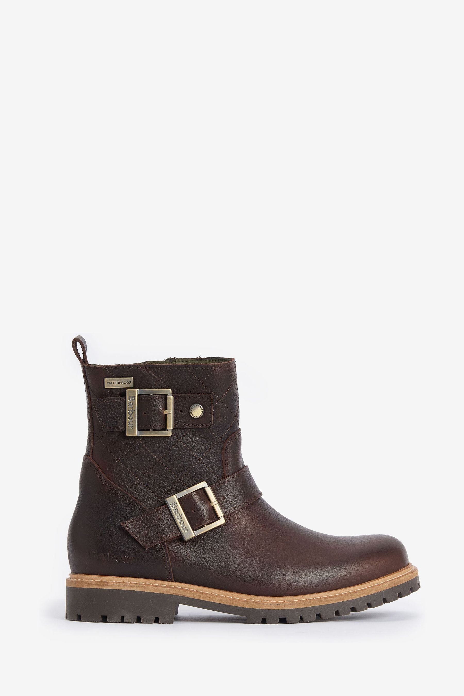 Barbour Brown Bramble Double Buckle Leather Ankle Boots