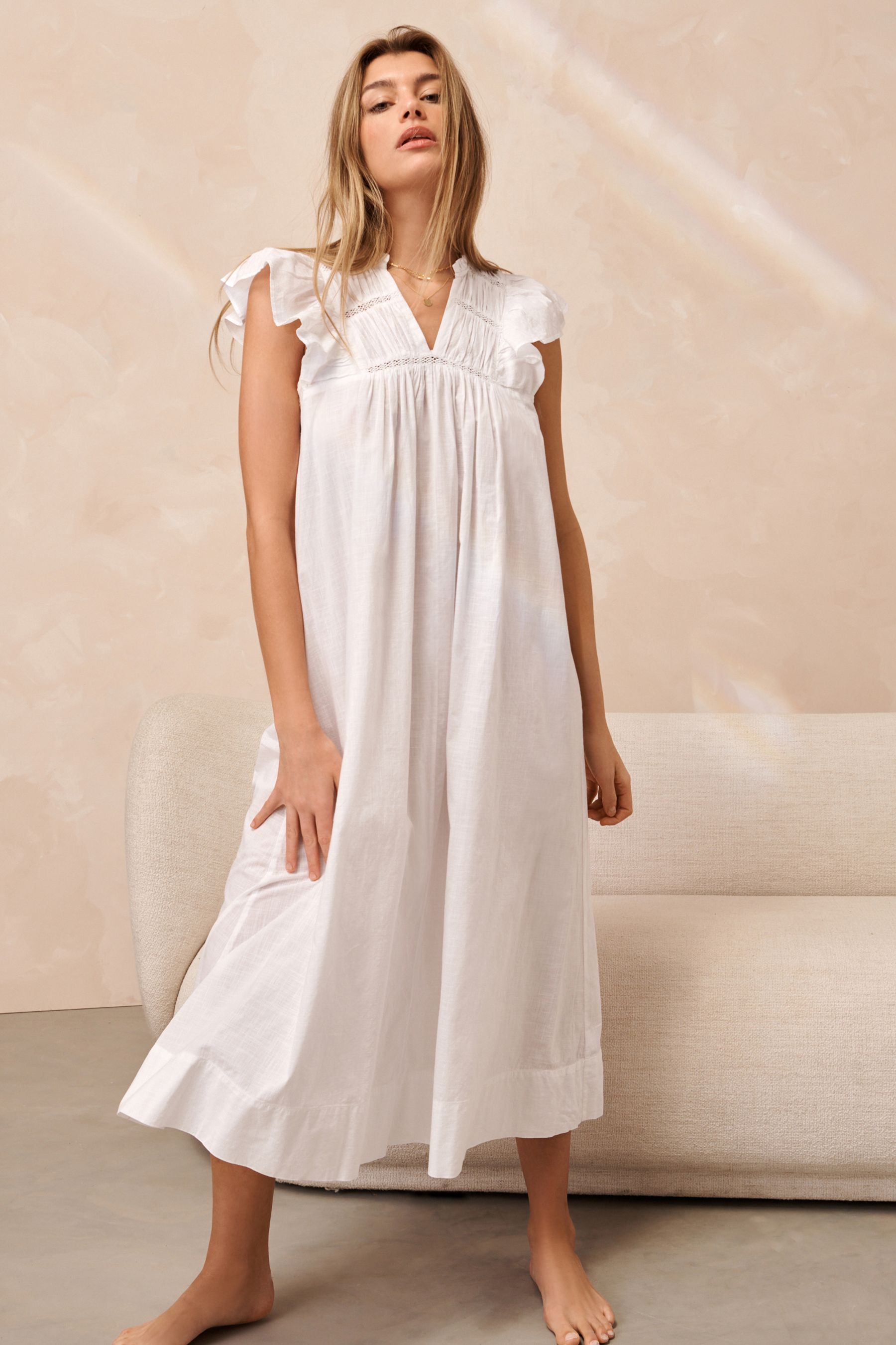 Buy White Soft 100 Cotton Nightie from Next Australia