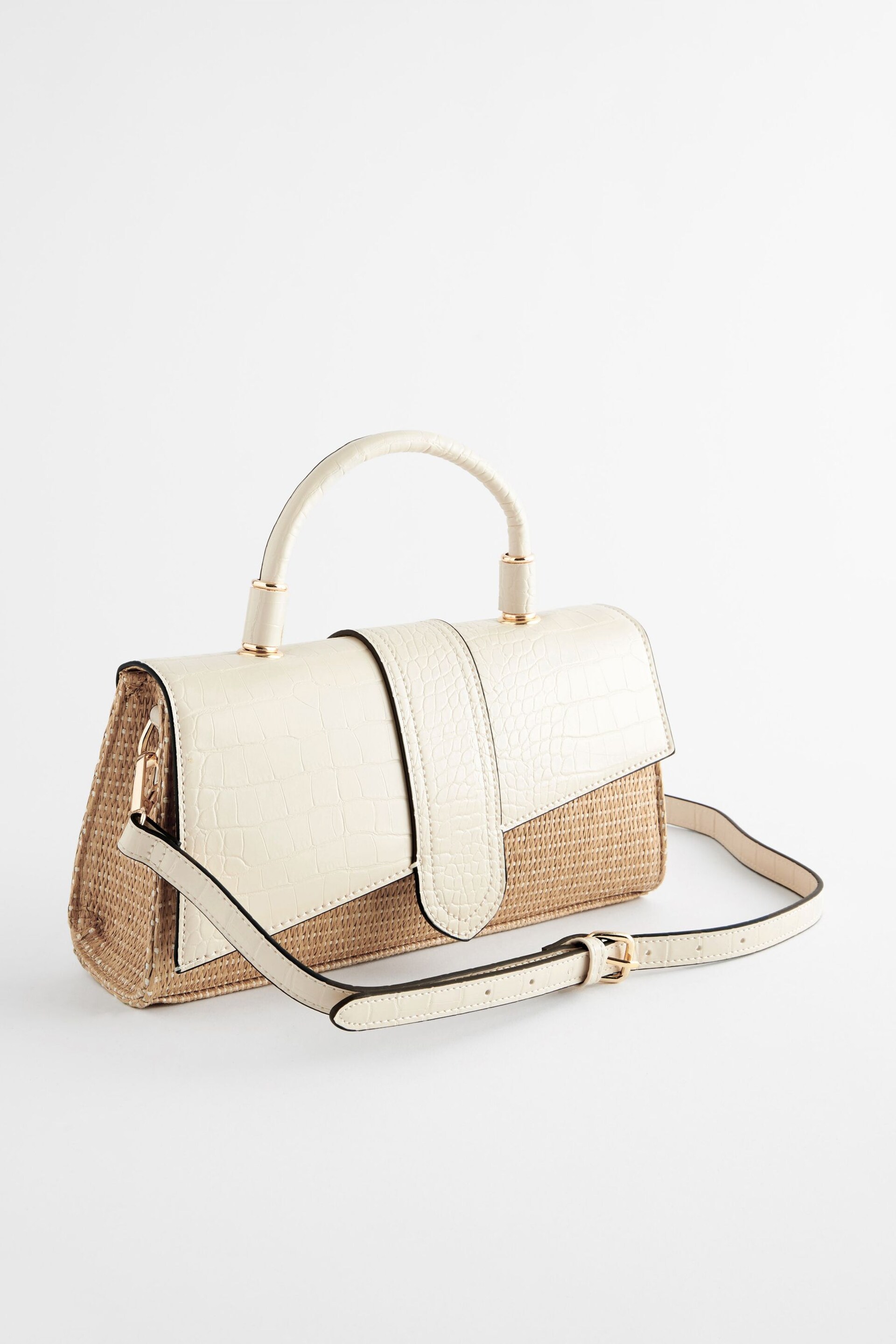 Bone Raffia Cross-Body Bag - Image 3 of 8