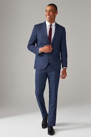 Bright Blue Regular Fit Textured Suit Jacket - Image 2 of 10