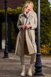 Jolie Moi Cream Two Tone Contrast Trench Coat - Image 3 of 4