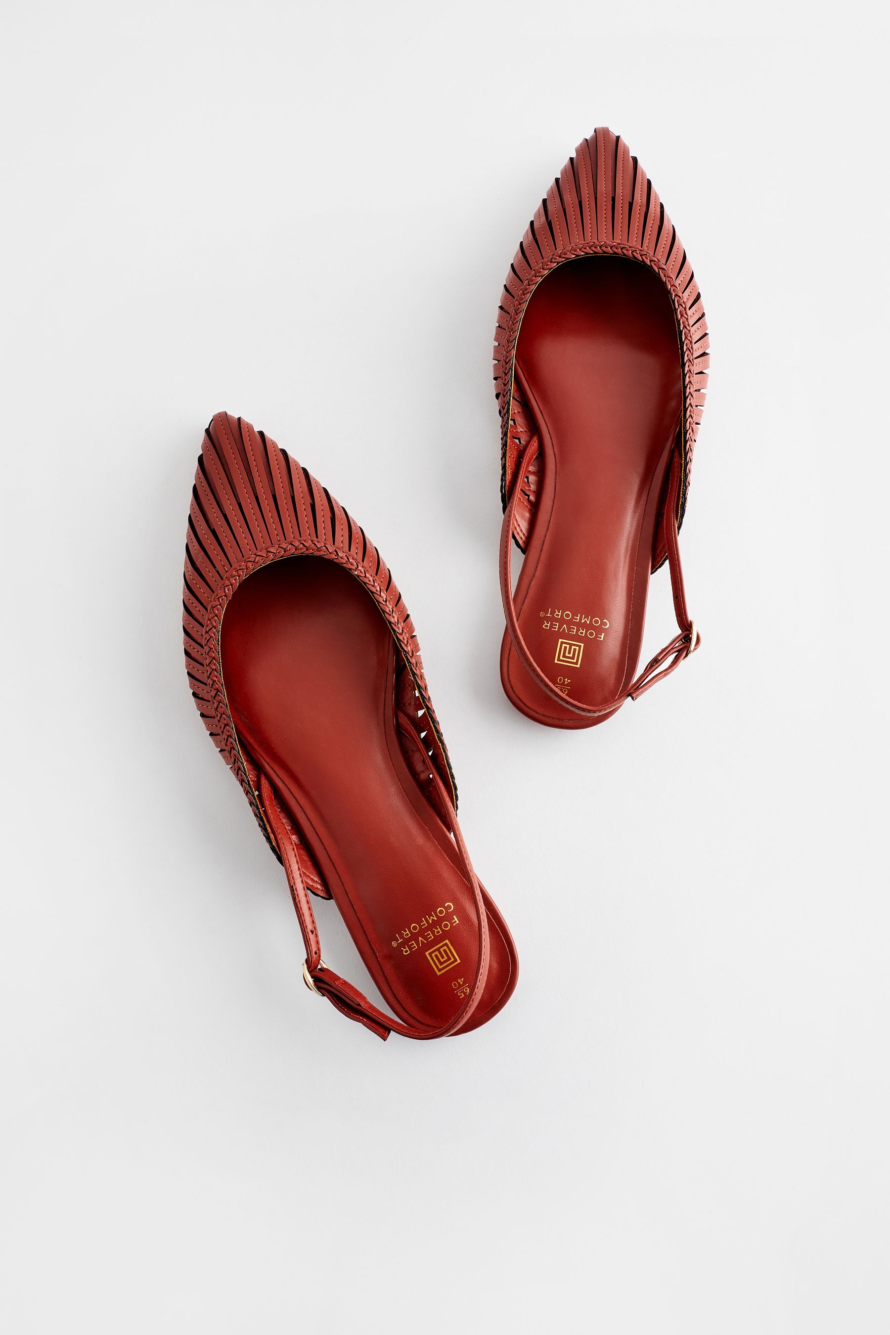 Buy Rust Brown Forever Comfort Point Toe Slingback Shoes from Next Luxembourg