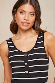 Lipsy Black/White Scoop Neck Button Detail Vest - Image 1 of 4