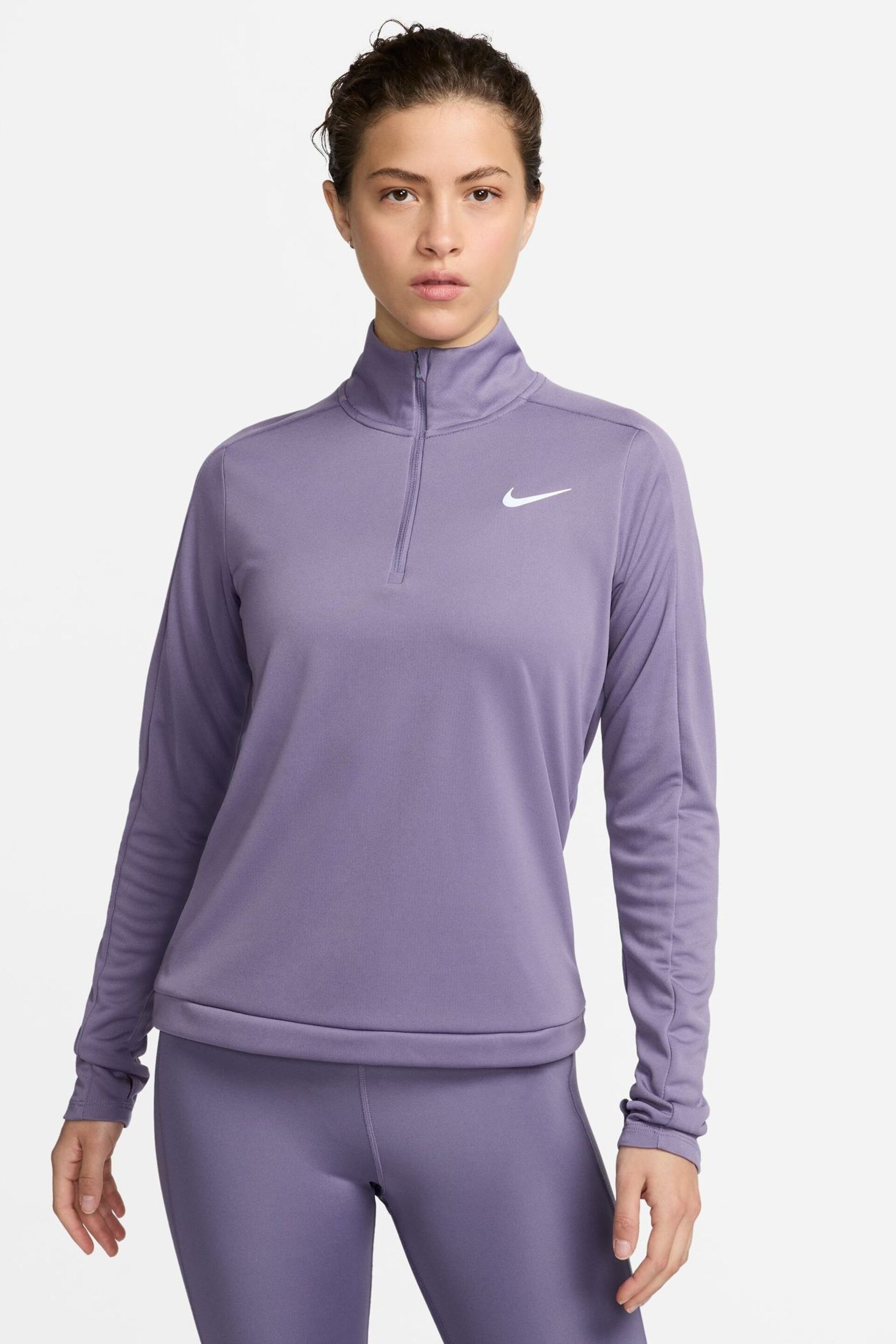 Nike Purple Dri-FIT Pacer Half Zip Running Top - Image 1 of 11