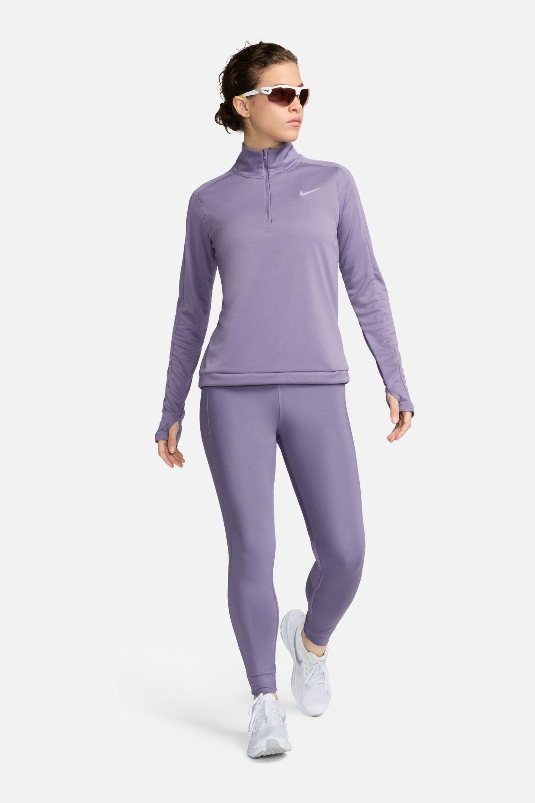 Nike Purple Dri FIT Pacer Half Zip Running Top